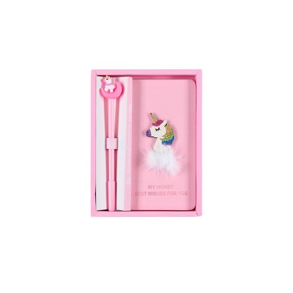 Kinder Notizbuch Unicorn mit Stift Equipage pink